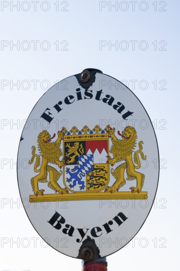 Shield Free State of Bavaria, Karwendel, Mittenwald, Werdenfelser Land, Upper Bavaria, Bavaria,