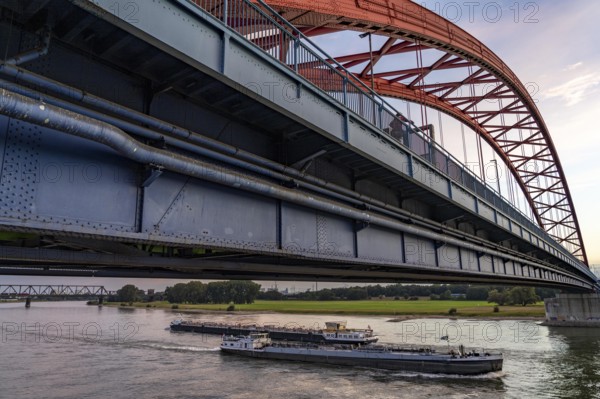 The Bridge of Solidarity, the longest tied-arch bridge in Germany, over the Rhine from