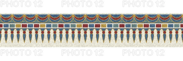 Horizontal border mosaic tiles, vector pattern