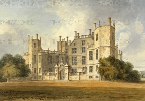 South View of Sherbone Castle, Dorsetshire, Seat of the Earl of Digby, England, digitally restored