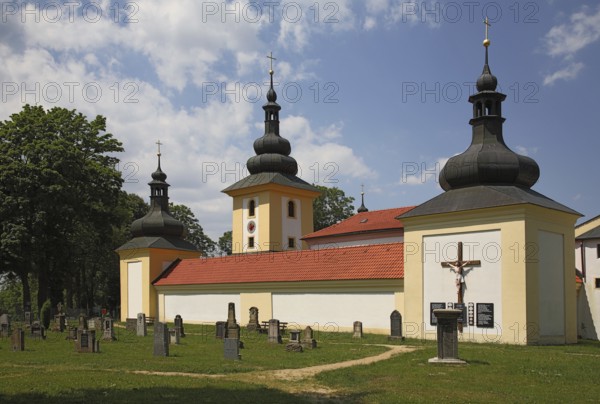 Historic cemetery of the pilgrimage church Maria Loreto in Starý Hroznatov, Altkinsberg, Cheb