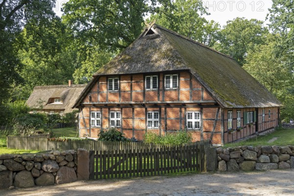Heidemuseum Dat ole Huus, Low German hall house, Wilsede, Bispingen, Lüneburg Heath, Lower Saxony,