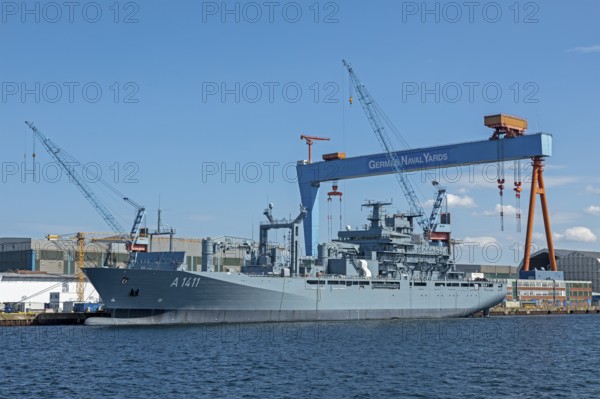Task force supply ship class 702, A 1411, German Naval Yards, Kiel, Schleswig-Holstein, Germany,