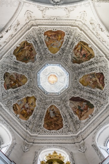 Baroque church, vaulted ceiling, Fridolinsmünster, Church of St Fridolin, Bad Säckingen, Upper