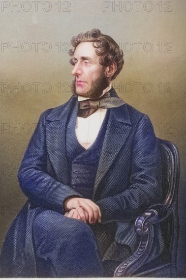 Anthony Ashley Cooper, 7th Earl of Shaftesbury, 1801-1885, English philanthropist. Engraving by DJ