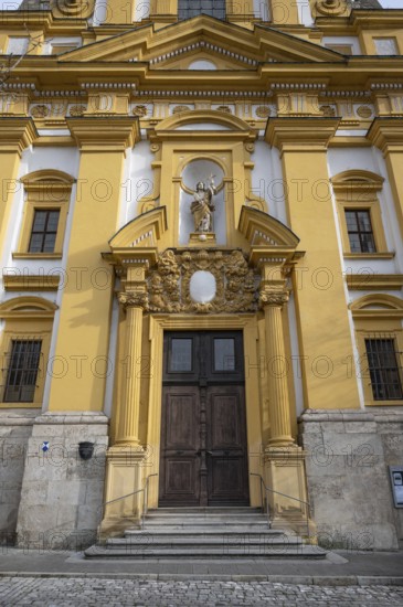 Baroque façade of the town church, Gustav-Adolf-Platz. 3, Kitzingen, Lower Franconia, Bavaria,