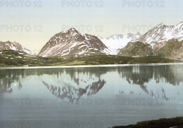 Lyngseidet, Lyngenfjord, fjord in Fylke Troms, Norway, View from 1885, Historical, digitally