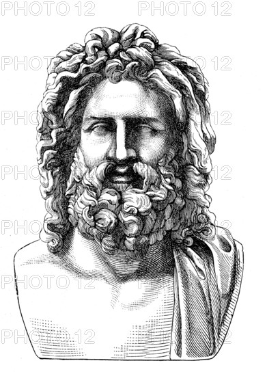 Portrait of Jupiter, Iuppiter, Iupiter or Juppiter, the supreme deity of the Roman religion,