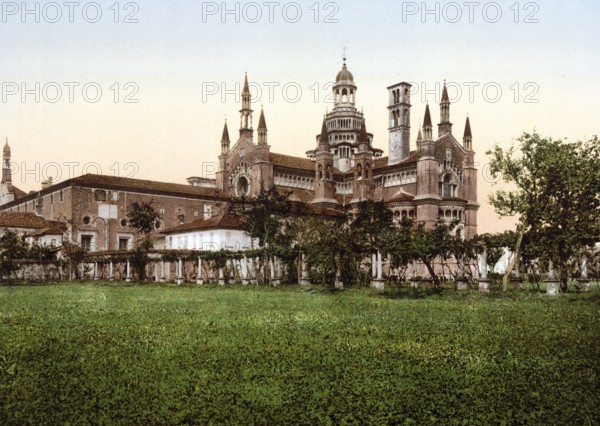 Certosa di Pavia, die Rückseite, Mailand, Italien, the back, Milan, Italy, Historic, digitally