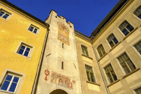Ursuline Gate, Old Town, Brunico, Val Pusteria, South Tyrol, Italy, Europe