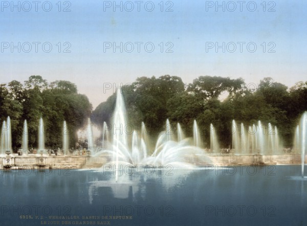 The Latone Basin, Bassin de Latone, Versailles, France, ca 1890, Historical, digitally restored