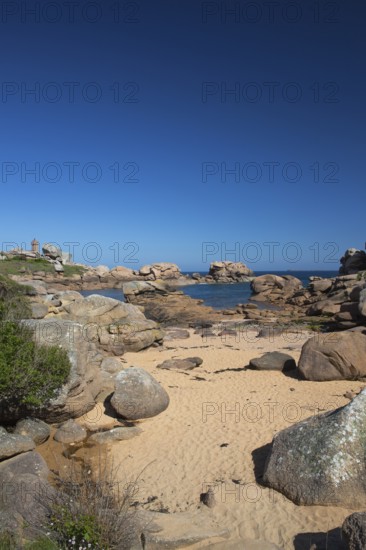Coast at Lighthouse Mean Ruz at Ploumanac'h, Côtes d'Armor in the morning light