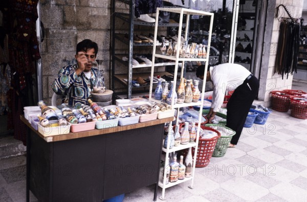 Tourist souvenir shop on the street of Aqaba, Jordan 1998
