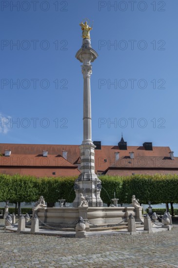 St Mary's Fountain with Marian Column, erected between 1777 and 1780, Residenzplatz, Eichstätt,