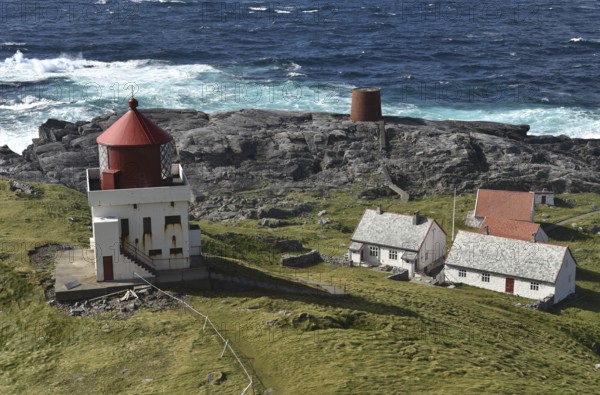 Lighthouse Runde fyr on the island Runde in Norway