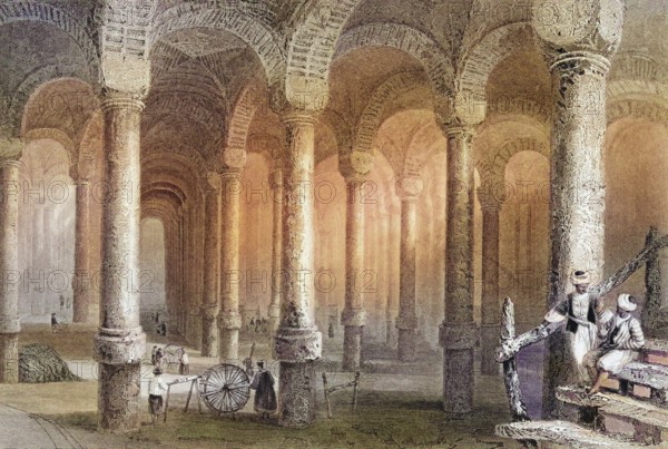 Cistern of Ben-Veber-Direg, or the Thousand and One, Turkey, Historical, digitally restored