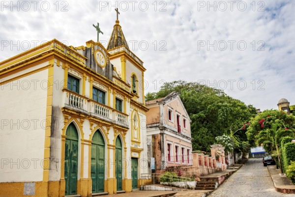 Slope in the city of Olinda with historic church and colonial-style houses (Editado), Olinda,