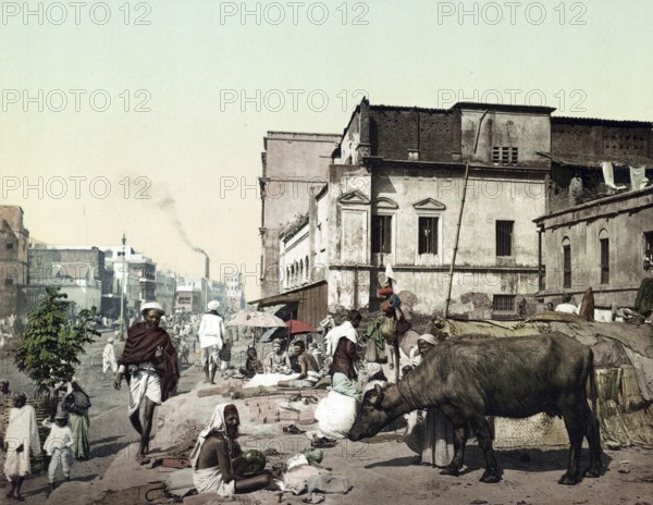 Calcutta. Harrison Road, India, Historic, digitally restored reproduction from a 19th century