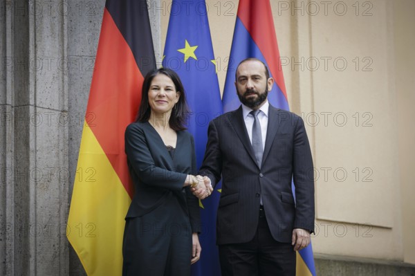 Trilateral meeting at Villa Borsig between Germany, Armenia and Azerbaijan. Annalena Bärbock