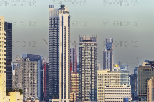 Panorama from Golden Mount, skyline of Bangkok, Thailand, Asia