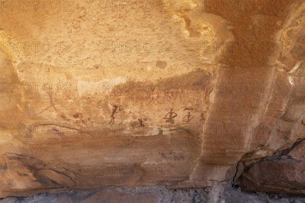 Depictions of people on a rock slab, petroglyphs, Twyfelfontein, Kunene, Namibia, Africa