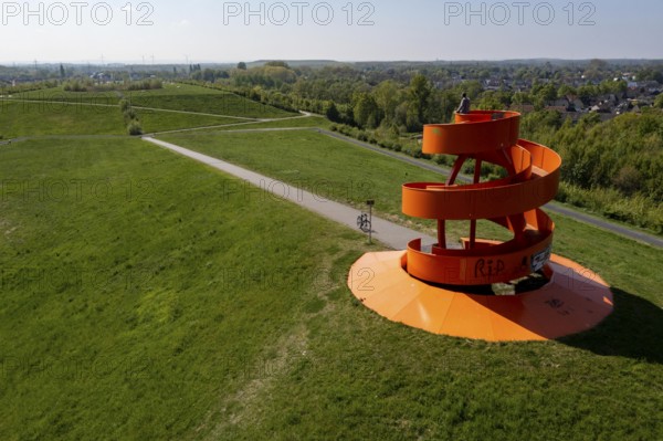 Sculpture Haldenzeichen, observation tower, Halde Franz, part of the Lippepark in Hamm, 5 slag