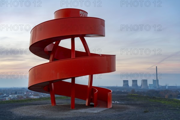 Sculpture Haldenzeichen, observation tower, Humbert spoil tip, part of the Lippepark in Hamm, 5