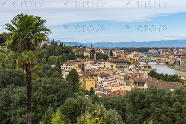 City overview of Piazza Michelangelo, Ponte Vecchio, city view, travel, tourism, Florence, Italy,