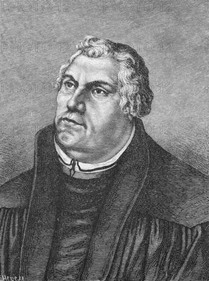 Portrait, Martin Luther (1483-1546), born in Eisleben, theologian, reformer, Protestant, after a