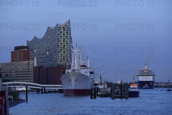 Hamburg, HafenCity, Elbe Philharmonic Hall concert hall, Mein Schiff 6. cruise ship