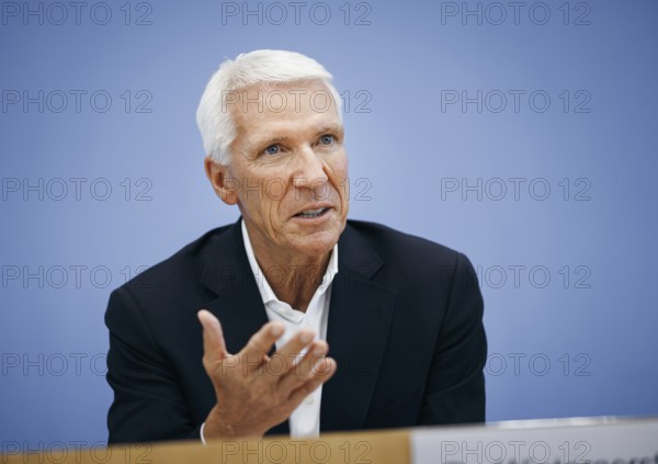 Ralf Wintergerst, Bitkom President, recorded during a press conference on the economic protection