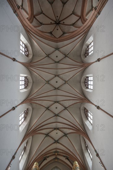 Cross vault in St Valentine's Church, Tauberbischofsheim, Lower Franconia Bavaria, Germany, Europe
