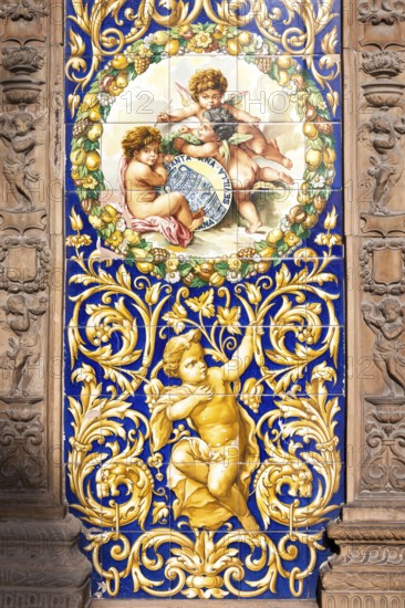 Ceramica Santa Ana ceramic tiles shop and permanent display, Triana, Seville, Spain, Europe