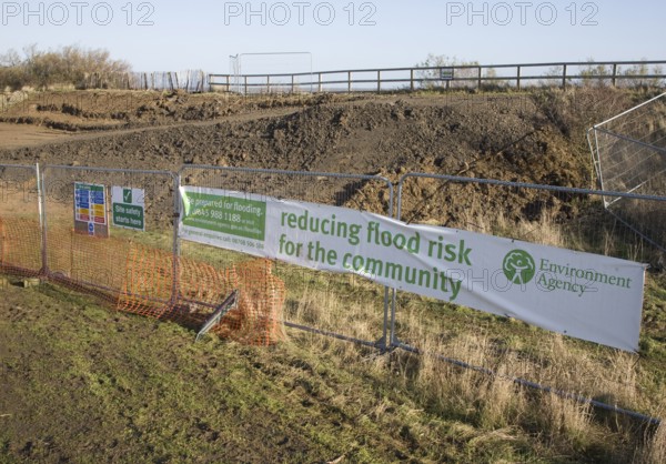 Environment Agency emergency work to repair storm damage at East Lane, Bawdsey, Suffolk, England,