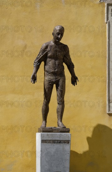 Monument to Christian Wolff by the artist Bernd Göbel, German philosopher of the Enlightenment,