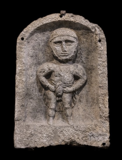 Stone reliefs of Priapus and Vertumnus originally attached to crossroads 1st century, Museo