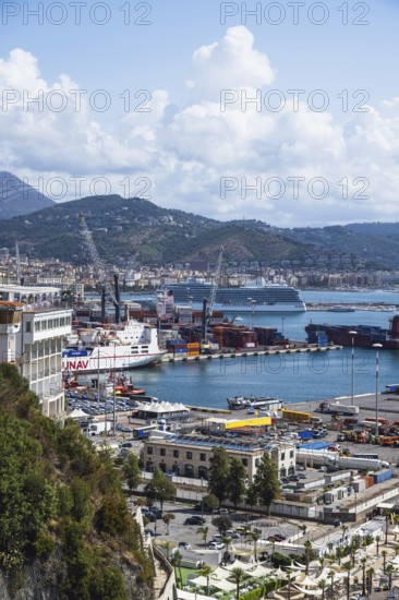 Port in Salerno from Vietri sul Mare, Amalfi Coast, Salerno, Campania, Italy, Europy, Europe