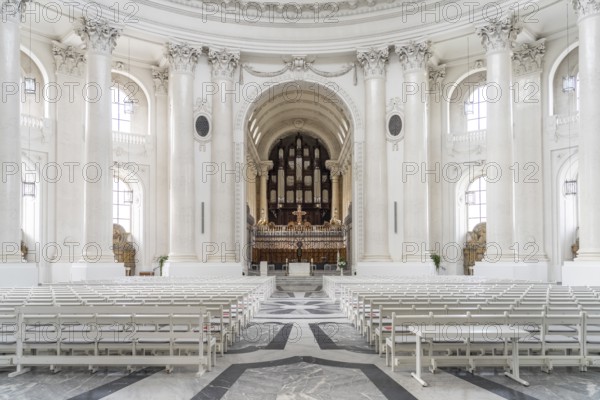 Interior and organ in St. Blasius Cathedral in St. Blasien, Black Forest, Baden-Württemberg,