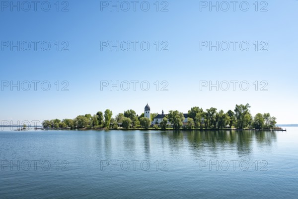 View of the Fraueninsel, Chiemsee, Bavaria, Germany, Europe