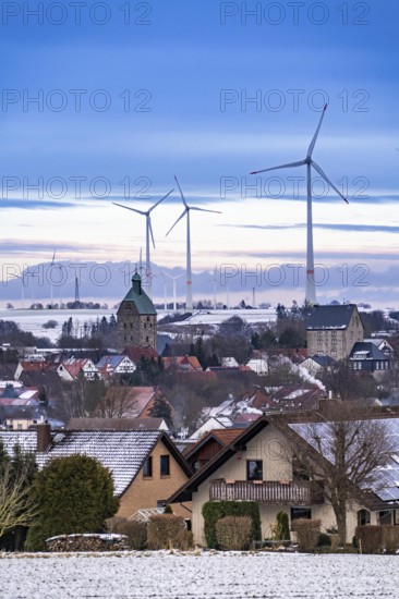 The town of Lichtenau, self-proclaimed energy town, wind farm, over 190 wind turbines and over 1200