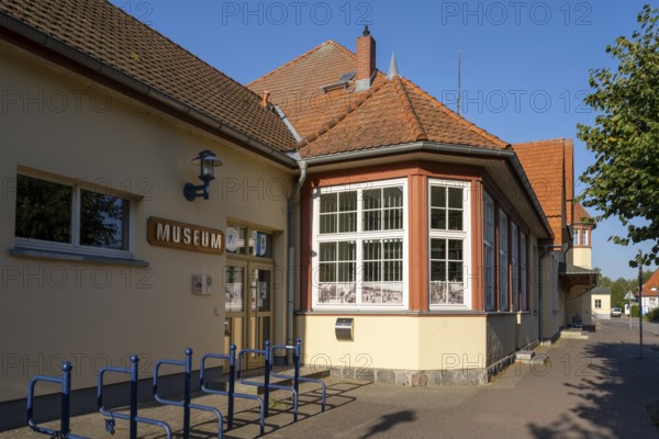 Local history museum and railway museum in the station, Zinnowitz, Usedom Island, Baltic Sea,