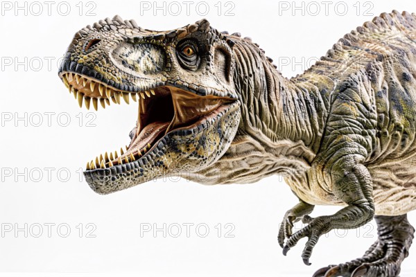 Huge Giganotosaurus dinosaur, largest known terrestrial carnivores on white background. Generative