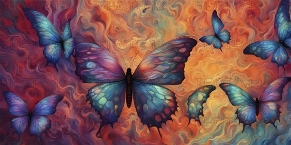 Abstract piece inspired by the iridescent scales of a butterfly highlighting how nature influences