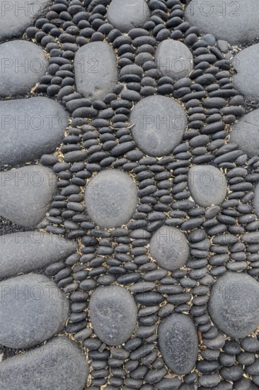 Pavement pattern of a pavement, mosaic, Arrecife, Lanzarote, Canary Islands, Spain, Europe