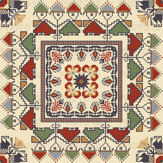 Traditional Bulgarian embroidery vector pattern