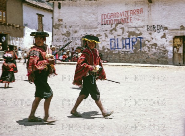 Subtitle: The Indian mayors, Pisac, Cusco region, Peru, South America 1962, South America