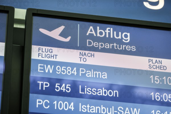 Düsseldorf, North Rhine-Westphalia, Germany - Düsseldorf Airport, departure to Majorca, display