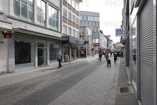 Krefeld, North Rhine-Westphalia, Germany - Krefeld city centre in times of the corona crisis during