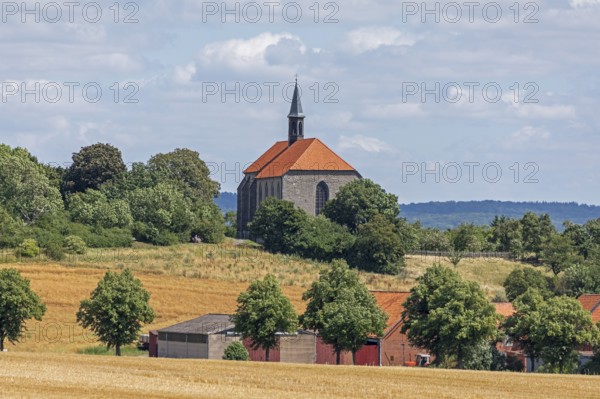 Former monastery church, church, houses, Wittenburg, Elze, Lower Saxony, Germany, Europe
