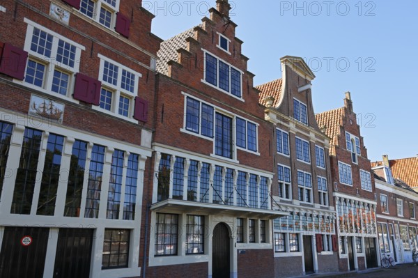 Historic stepped gabled houses in the historic centre of Hoorn, province of North Holland, West